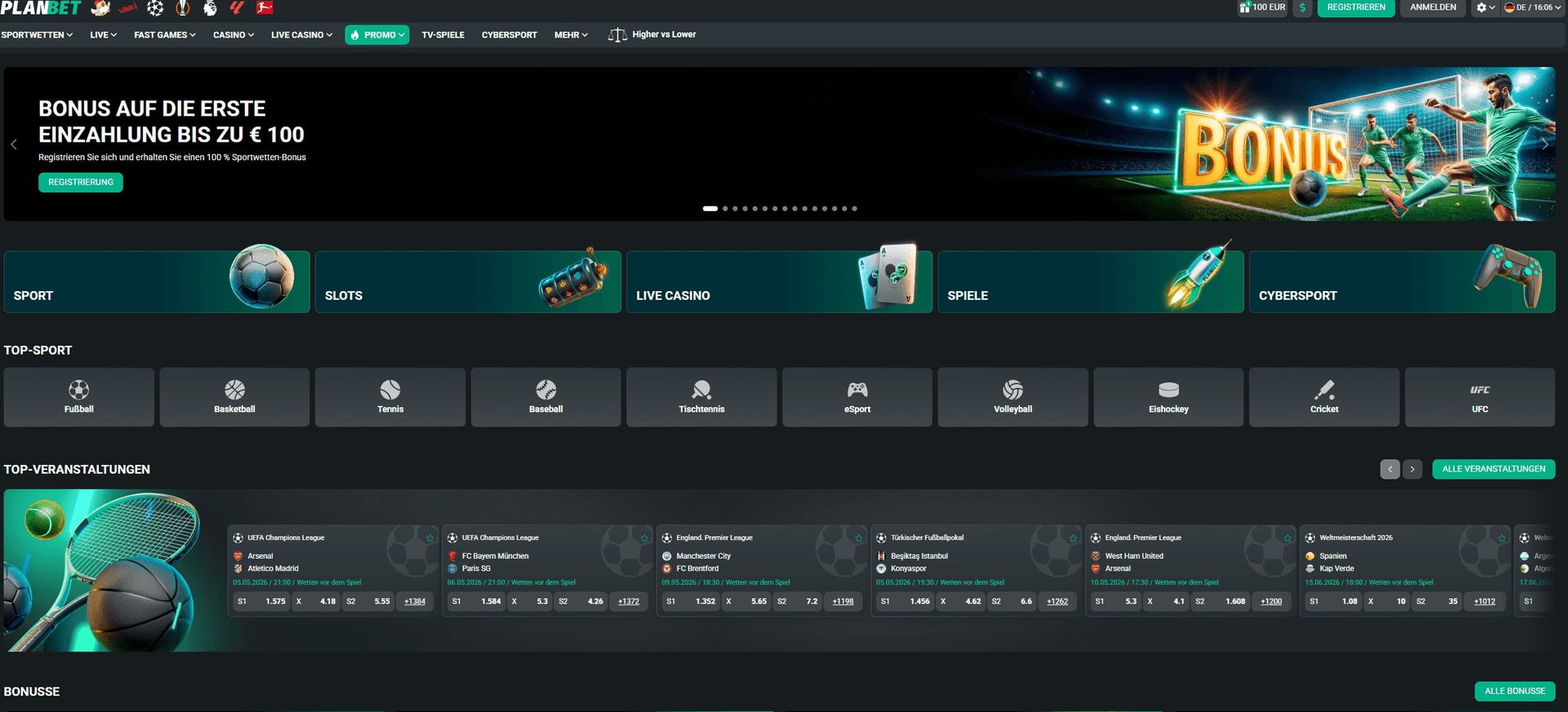 Planbet ausländisches Online Casino