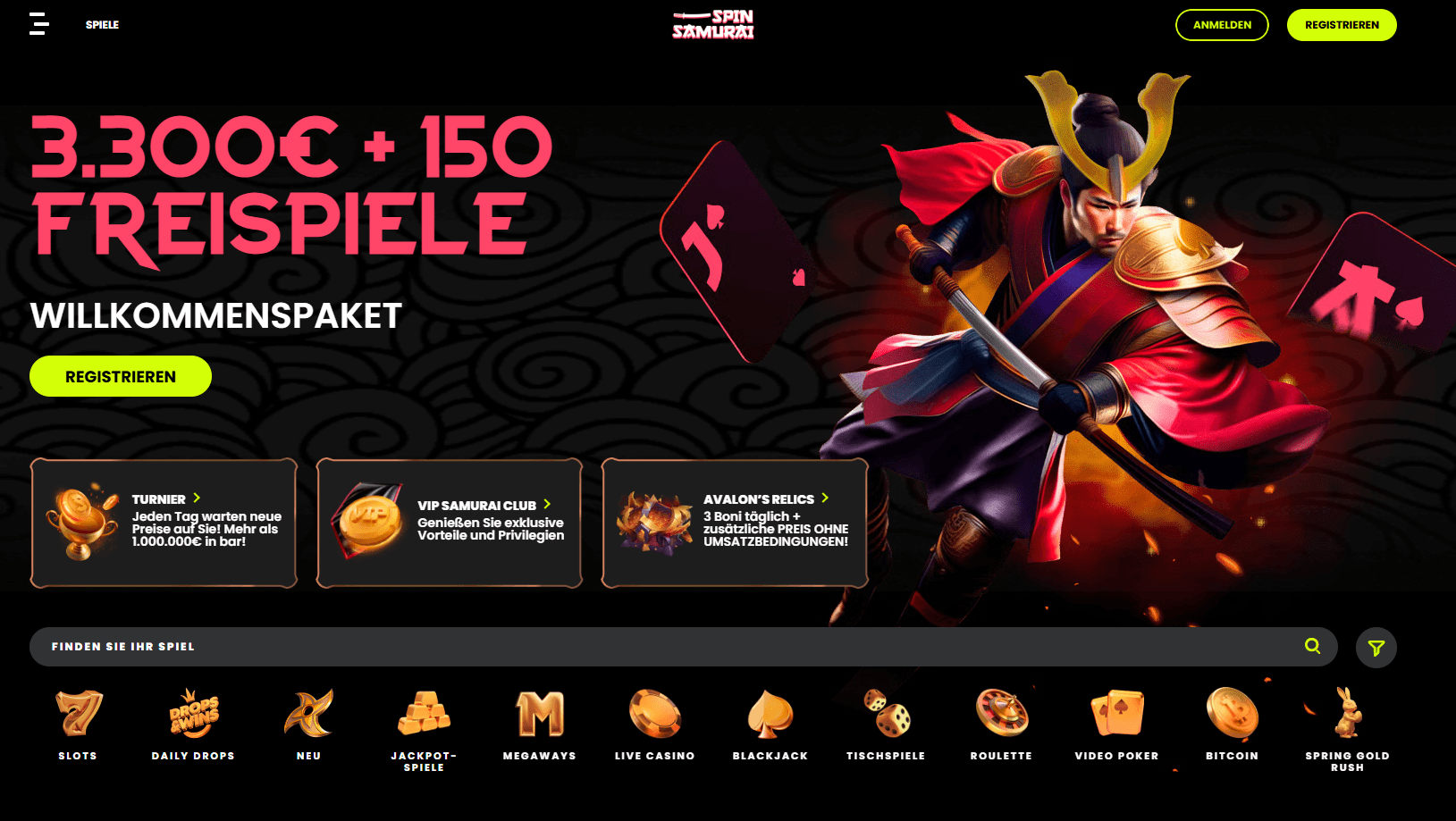 Spin Samurai ausländisches Online Casino